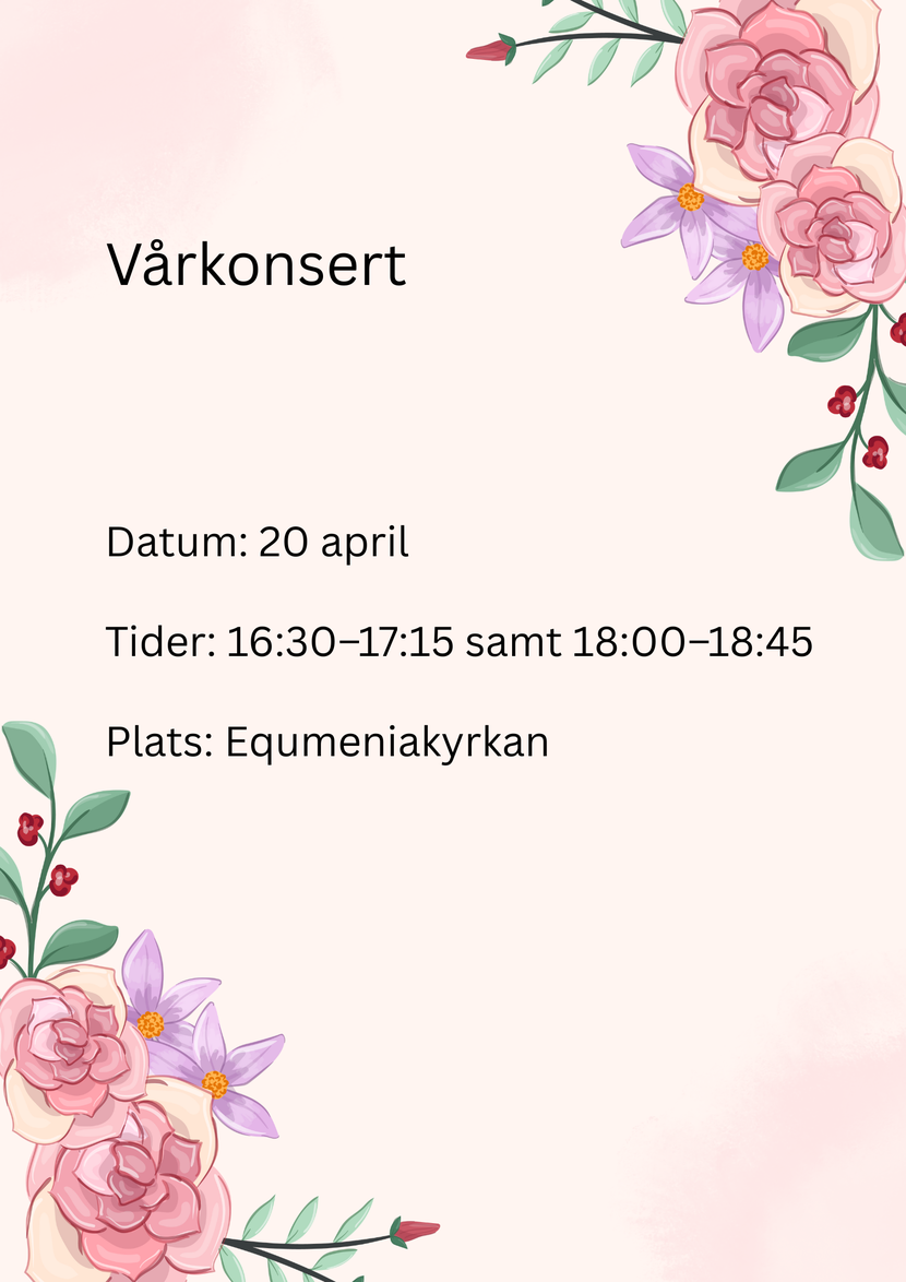 Affisch för vårkonsert